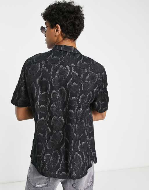 Short Slim All Saints - Imprimé Léopard Noir Et Gris, Taille 10, Coton, Très Bon état Occasion
