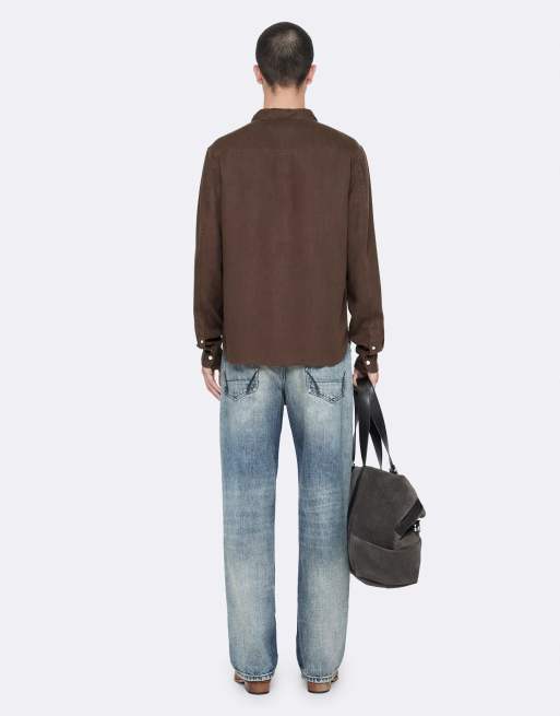 AllSaints chemise Bond à manches longues marron chocolat, 4 de 7