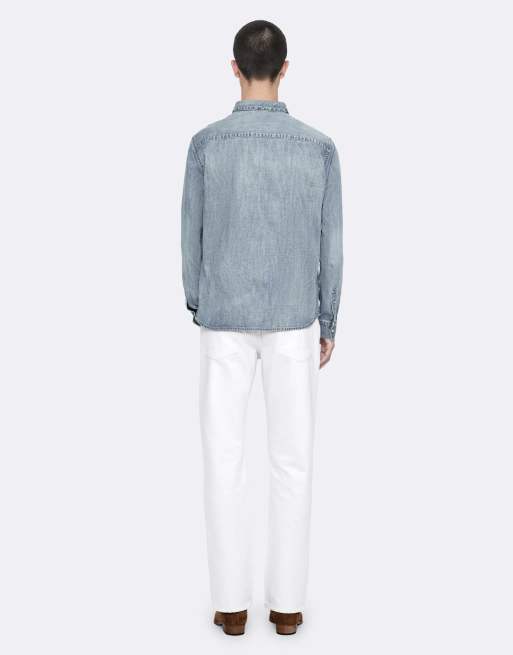 AllSaints chemise en jean Gleason bleu indigo clair, 4 de 7