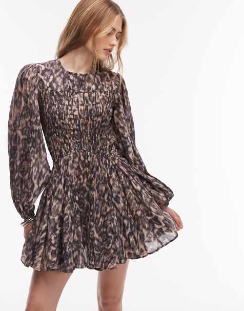 AllSaints chia dress in golden brown