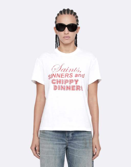 AllSaints Chippy addi T-Shirt in Optic White, 4 von 6