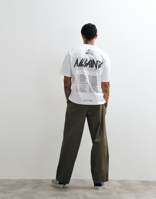 AllSaints - Chromium - T-shirt à manches courtes avec logo graphique et imprimé au dos - Blanc, 4 de 5