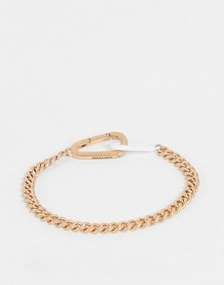 AllSaints chunky chain bracelet with carabiner in gold