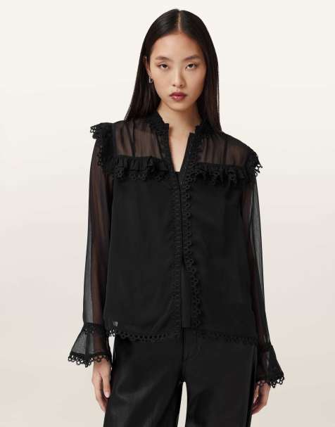 AllSaints – Ciara – Hemd in Schwarz - view 1