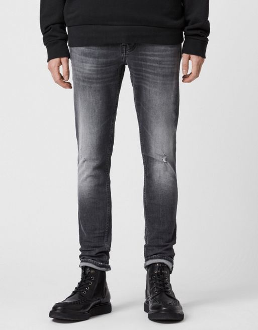 AllSaints cigarette jeans in faded black | ASOS