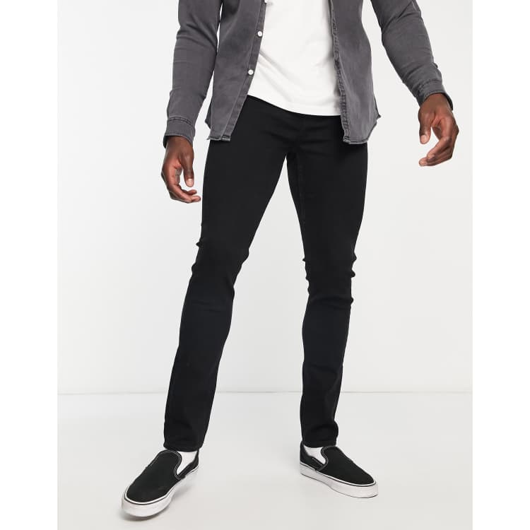 AllSaints cigarette skinny jeans in jet black ASOS