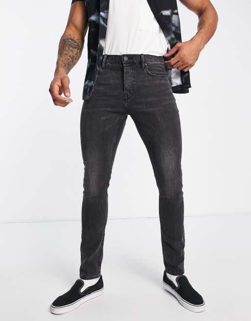 Cigarette Skinny Fit Stretch Denim Jeans Washed Black