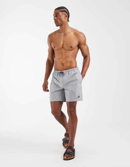 AllSaints - Ciper - Gestreepte zwemshort in blauw en wit, 2 van 5