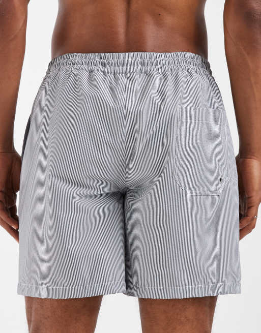 AllSaints Ciper stripe swimshort in blue and white, 5 of 5