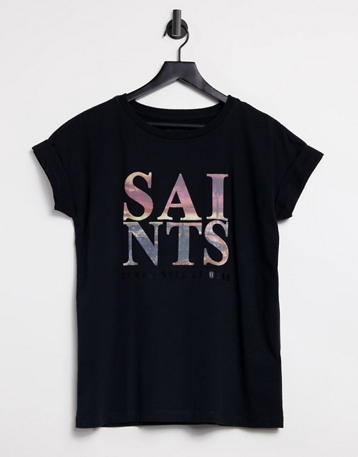 AllSaints City Imogen relaxed t-shirt in black