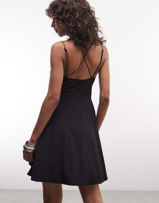 AllSaints Claire sleeveless cowl neck gathered mini dress in black, 2 of 4