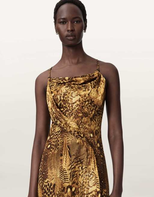 AllSaints - Claire - Vestido largo dorado blixa, 6 de 6