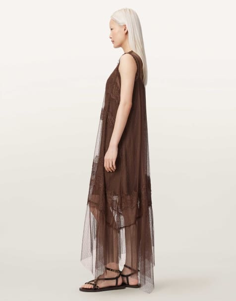 AllSaints - Clara - Jurk in bruin - view 1