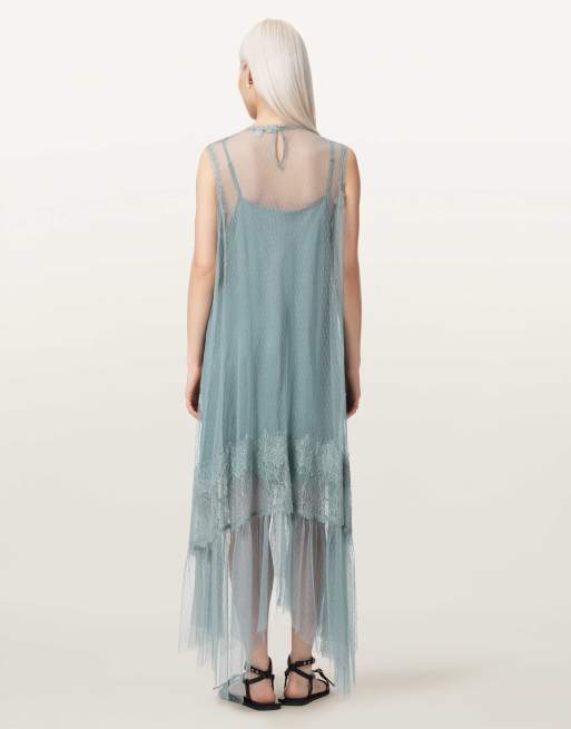 AllSaints – Clara – Kleid in Staubblau, 5 von 5