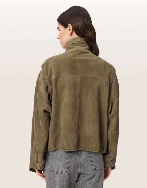 AllSaints Clay Jacke aus Wildleder in Olivgrün, 5 von 6