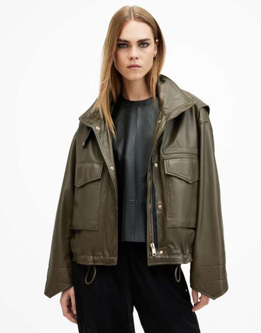 AllSaints – Clay – Jacke in Khakigrün