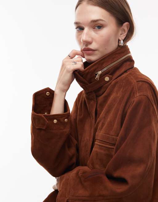 AllSaints - Clay - Veste en daim - Marron fauve, 2 de 4