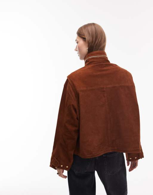 AllSaints - Clay - Veste en daim - Marron fauve, 3 de 4