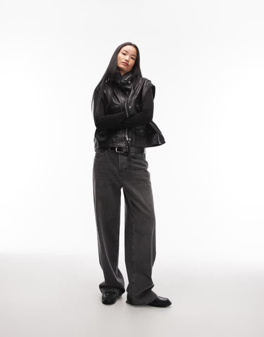 Allsaints - Clay - Veste sans manches en cuir - Noir , 3 de 4