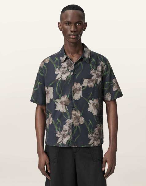 AllSaints – Climber – Kurzärmliges Hemd in Tiefschwarz - view 1