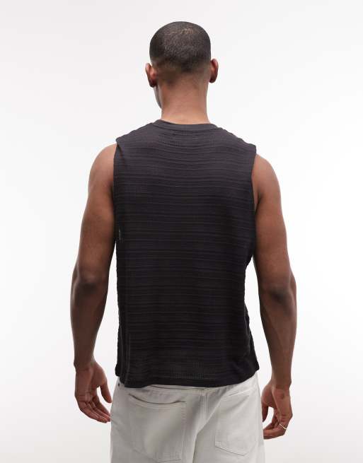 AllSaints Clove cotton detail vest in black, 5 of 5