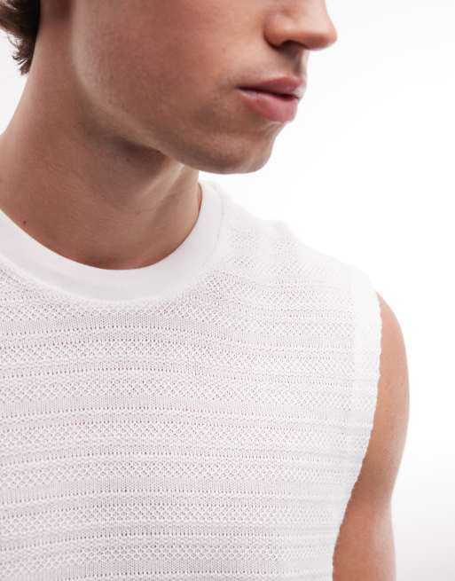 AllSaints Clove cotton detail vest in white, 3 of 5
