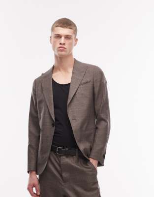 Allsaints Clover Co-ord Wool Blend Tailored Blazer In Brown