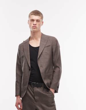 AllSaints Clover co-ord wool blend tailored blazer in taupe brown