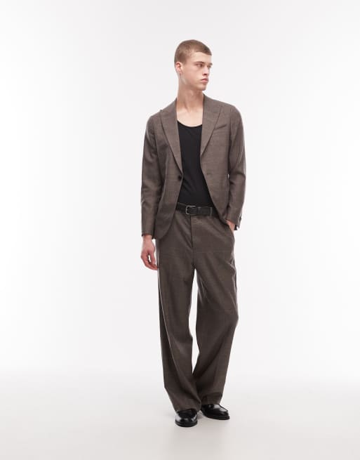 AllSaints Clover co-ord wool blend tailored blazer in taupe brown, 2 of 5