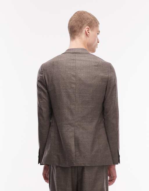 AllSaints Clover co-ord wool blend tailored blazer in taupe brown, 3 of 5