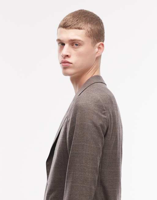 AllSaints Clover co-ord wool blend tailored blazer in taupe brown, 4 of 5