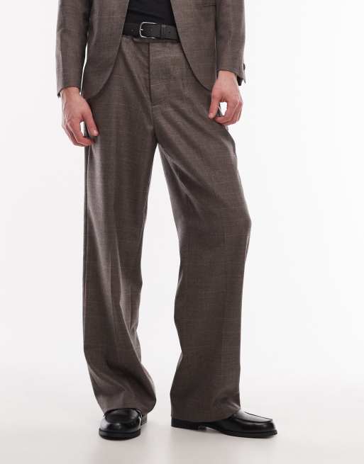 AllSaints Clover wool blend tailored pants in taupe brown (part of a set), 2 of 5