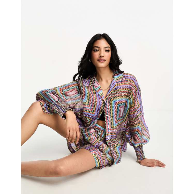 AllSaints co-ord Isla Luisa shirt in multi