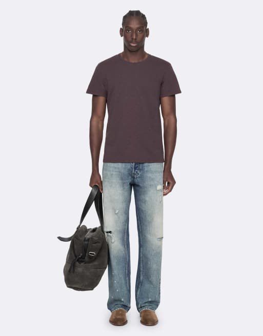AllSaints Cody t-shirt ras de cou à manches courtes violet vin, 2 de 7