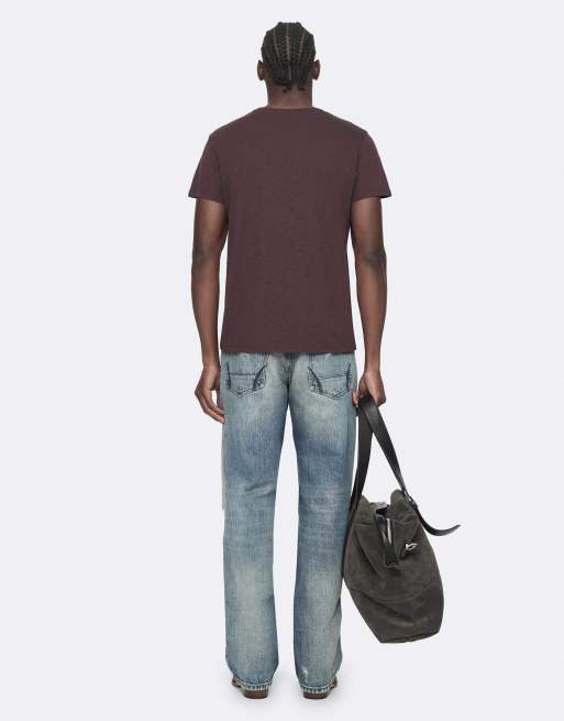 AllSaints Cody t-shirt ras de cou à manches courtes violet vin, 4 de 7