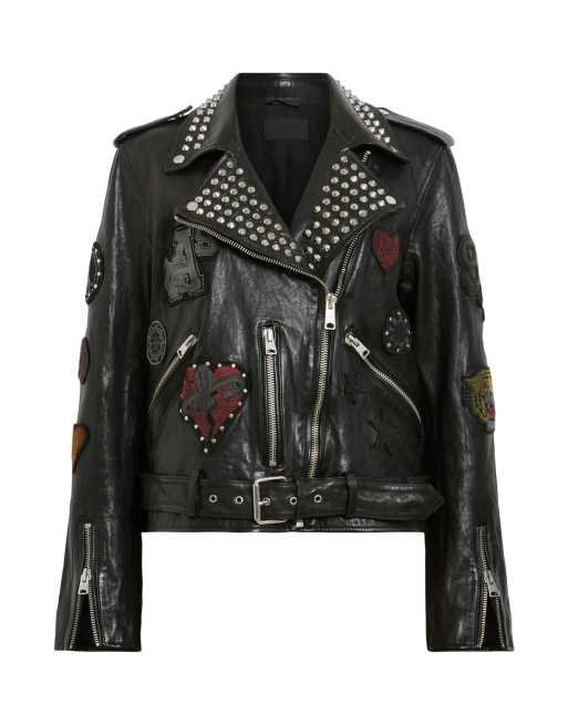 AllSaints - College - Bikerjack in zwart