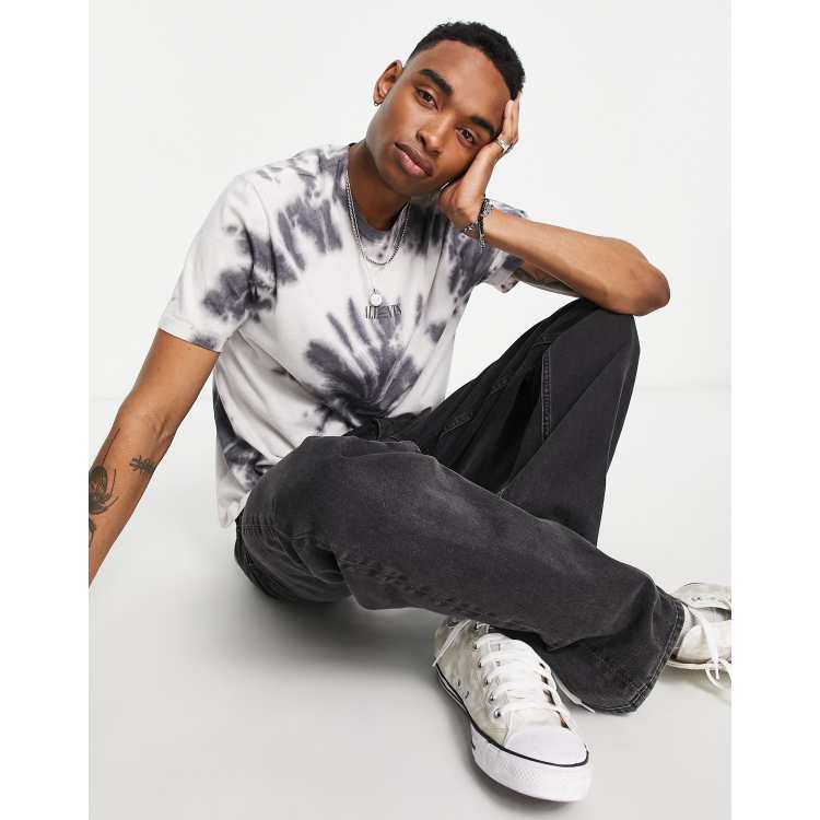 AllSaints Harley Tie Dye Graphic Tee in Gray for Men