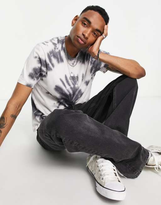 AllSaints colton tie-dye t-shirt in gray