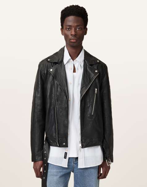 AllSaints – Comet – Bikerjacke in Schwarz - view 1