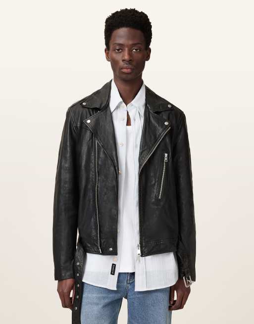 AllSaints – Comet – Bikerjacke in Schwarz