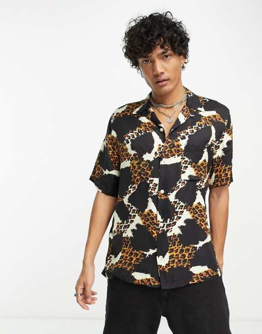 Saint laurent outlet leopard print shirt