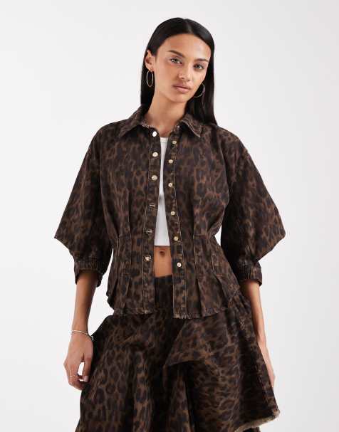 AllSaints - Coordinato in denim con stampa leopardata - view 1