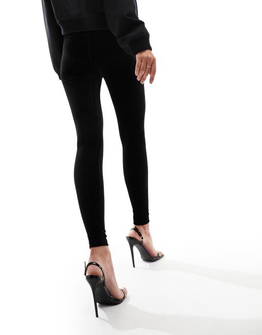 AllSaints Cora high rise velvet leggings in black