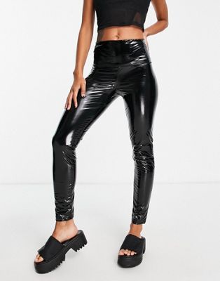 AllSaints Cora high shine leggings in black