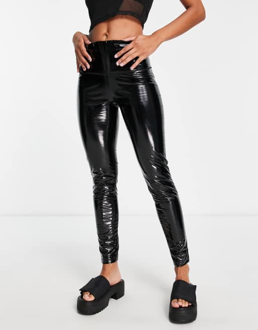 All Saints Womens Isla Black Designer High Rise Skinny Faux Leather  Leggings New