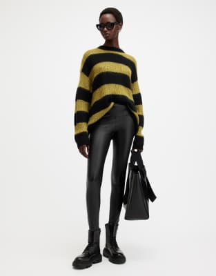 AllSaints - Cora - Leggings aus schwarzem Kunstleder
