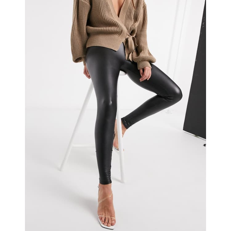 AllSaints Cora PU leather leggings in black ASOS