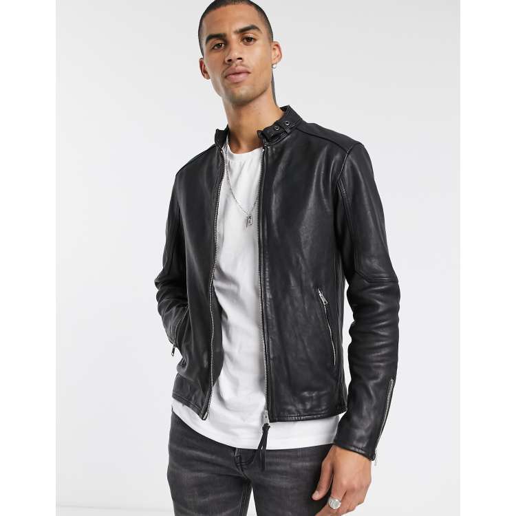 Asos all saints leather cheap jacket