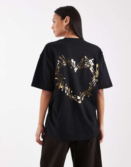 AllSaints - Cora - Sort T-shirt med print på ryggen