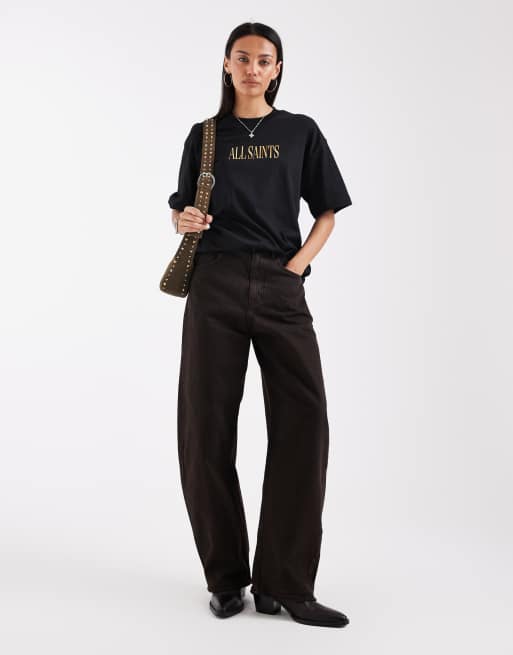 AllSaints - Cora - T-shirt met hartprint op de achterkant in zwart, 2 van 4